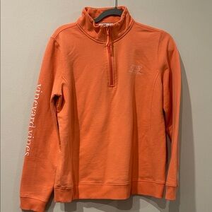 Vineyard Vines Orange Quarter-Zip Pullover